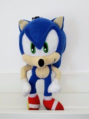 Sonic The Hedgehog Plush Key Chain Coin Bag Clip On 8" Stuffed Toy